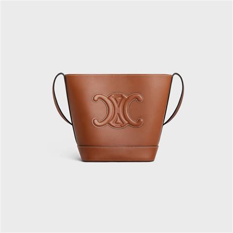 celine small bucket cuir triomphe in smooth calfskin|Celine.